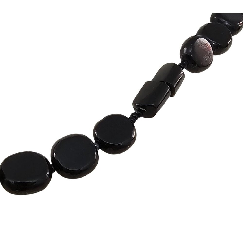 Black Coral Gold Filled Bead Necklace Graduated Strand Screw Barrel Clasp J460 - Picture 8 of 12